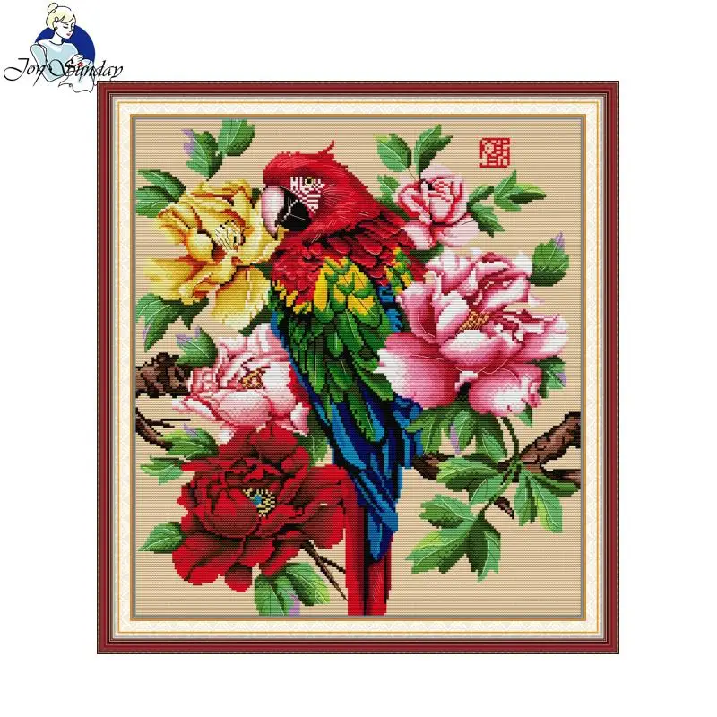 Embroidery Meaning - Sevinç pazar güzel papağan desen baskı