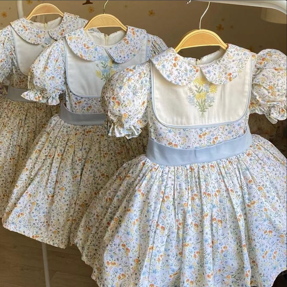 Embroidery Yellow Dress - 0-12Y Bebek Kız Yaz Çiçek Nakış
