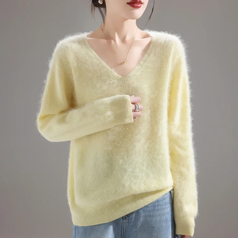Embroidery Fashion - 2025 Kadın %100 Merinos Yünü Kazak,