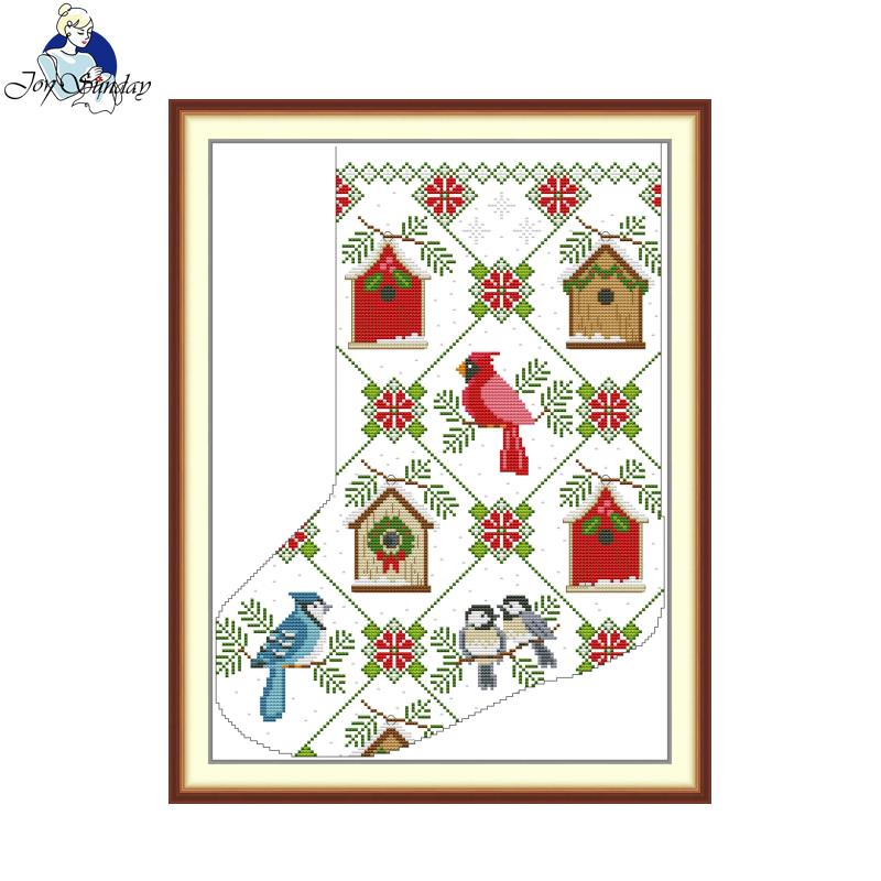 Embroidery Xmas Stocking - Joy Sunday Toptan Çapraz Dikiş Kiti