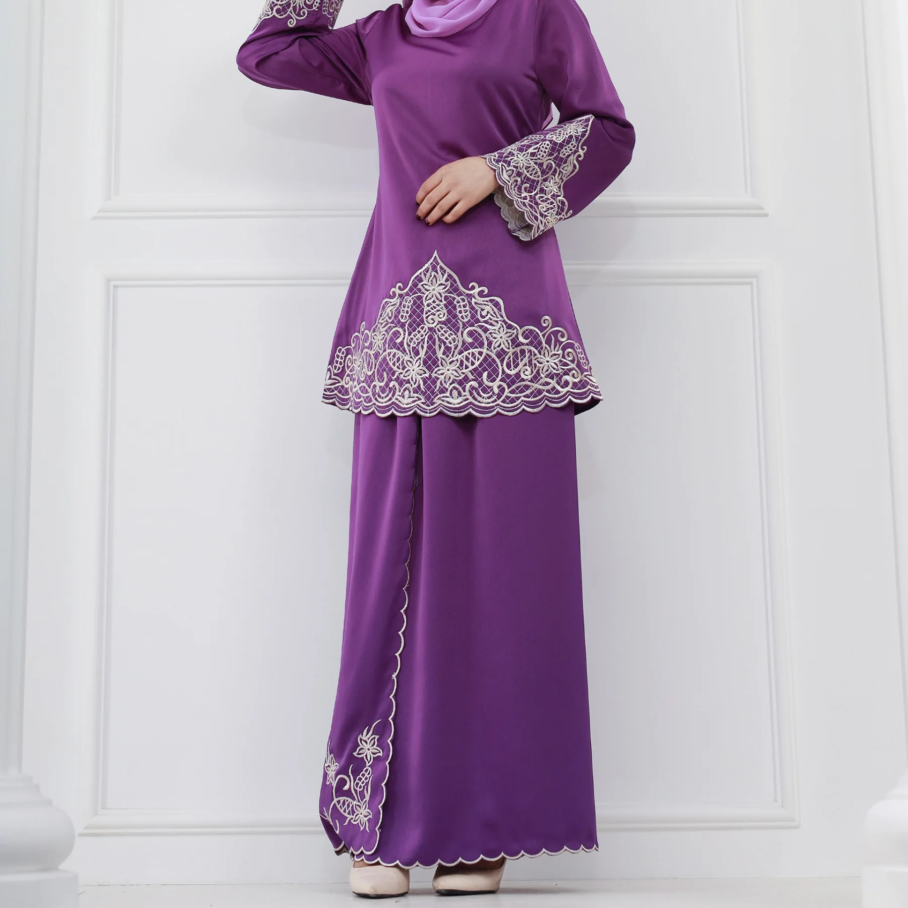 Embroidery Baju - Türkiye Ramazan Müslüman Kadın Modası Saten