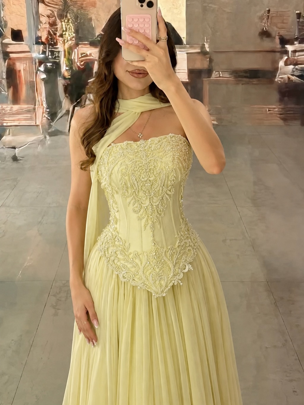 Kişiye Özel Seksi Sarı Dantel  - Embroidery Yellow Dress incelemesi ve fiyatı