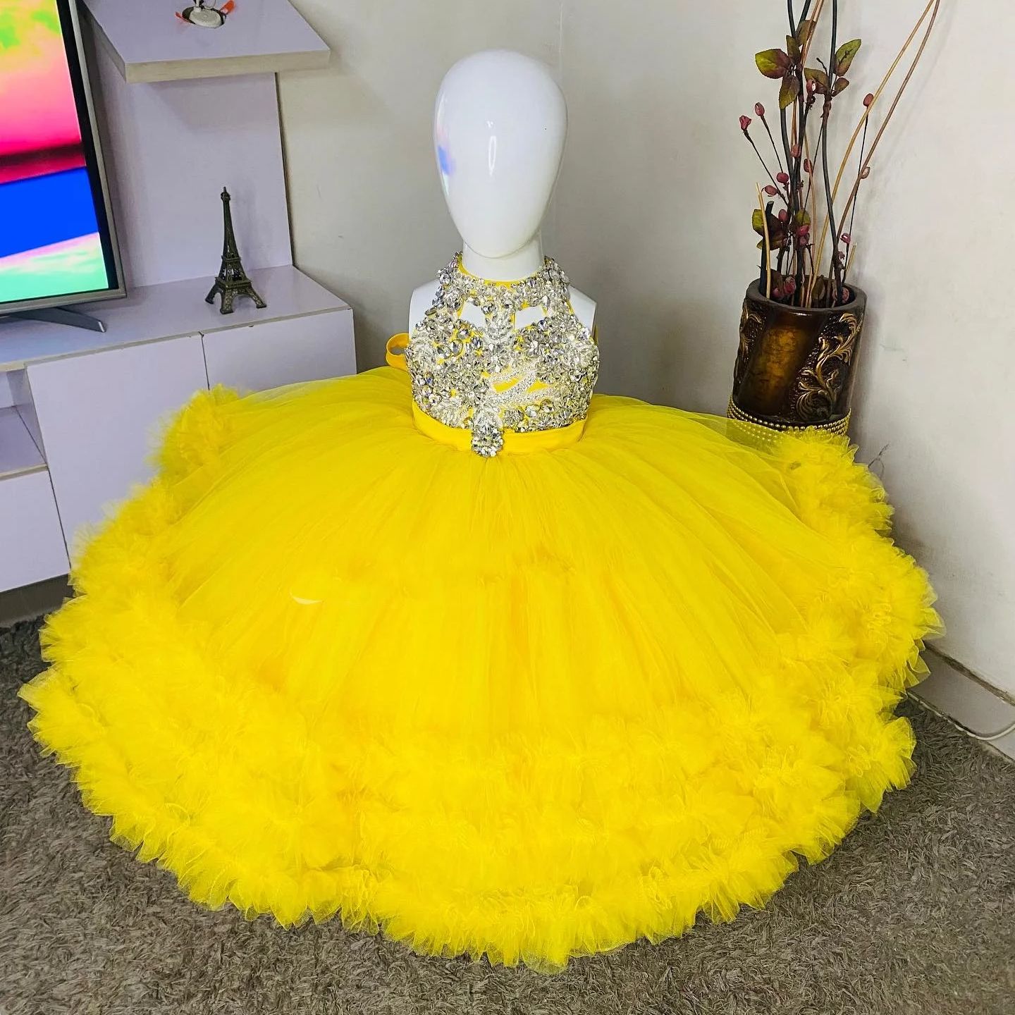 Muhteşem Sarı Çiçek Kız Elbise - Embroidery Yellow Dress incelemesi ve fiyatı