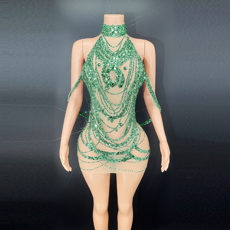 Seksi ışıltılı gümüş balo kıya - Embroidery Beads incelemesi ve fiyatı
