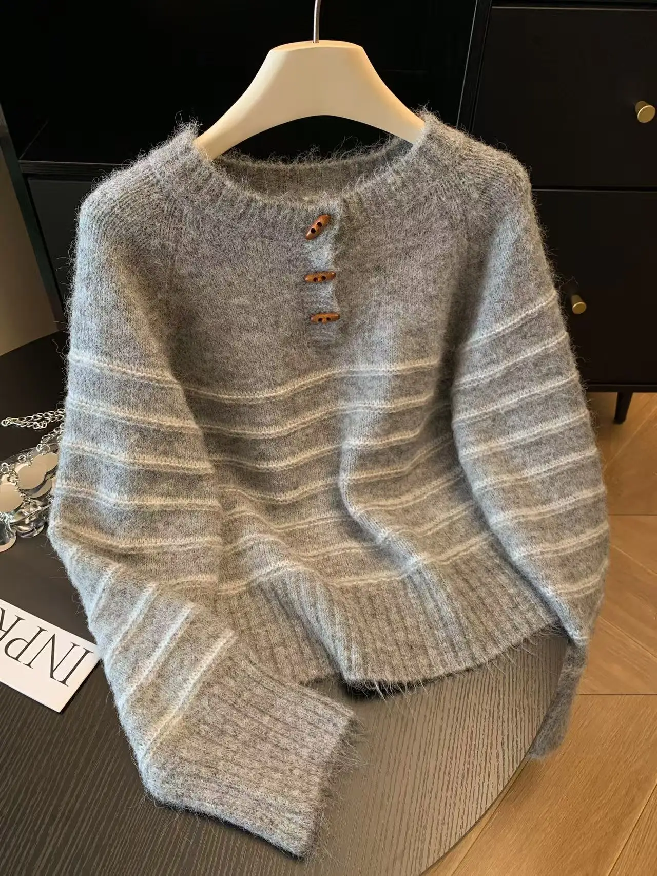 Sonbahar Kış Kadın Çizgili Yün - Embroidery Fashion incelemesi ve fiyatı