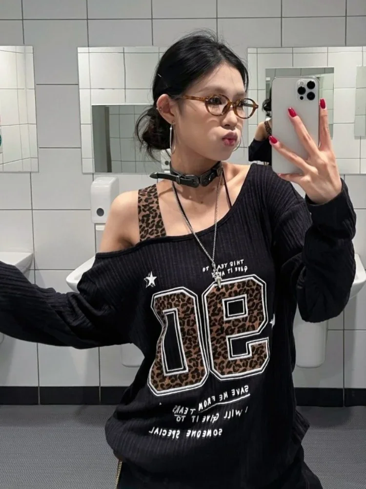 Y2K Patchwork Leopar Desenli T - Embroidery Fashion incelemesi ve fiyatı