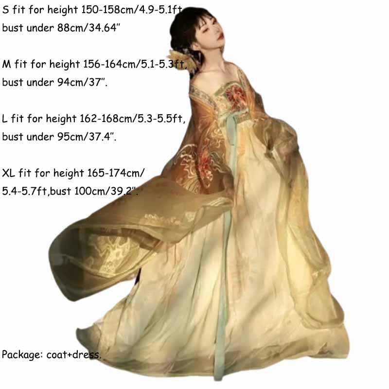 Kadın Geleneksel Çin Hanfu Elb - Embroidery Yellow Dress incelemesi ve fiyatı