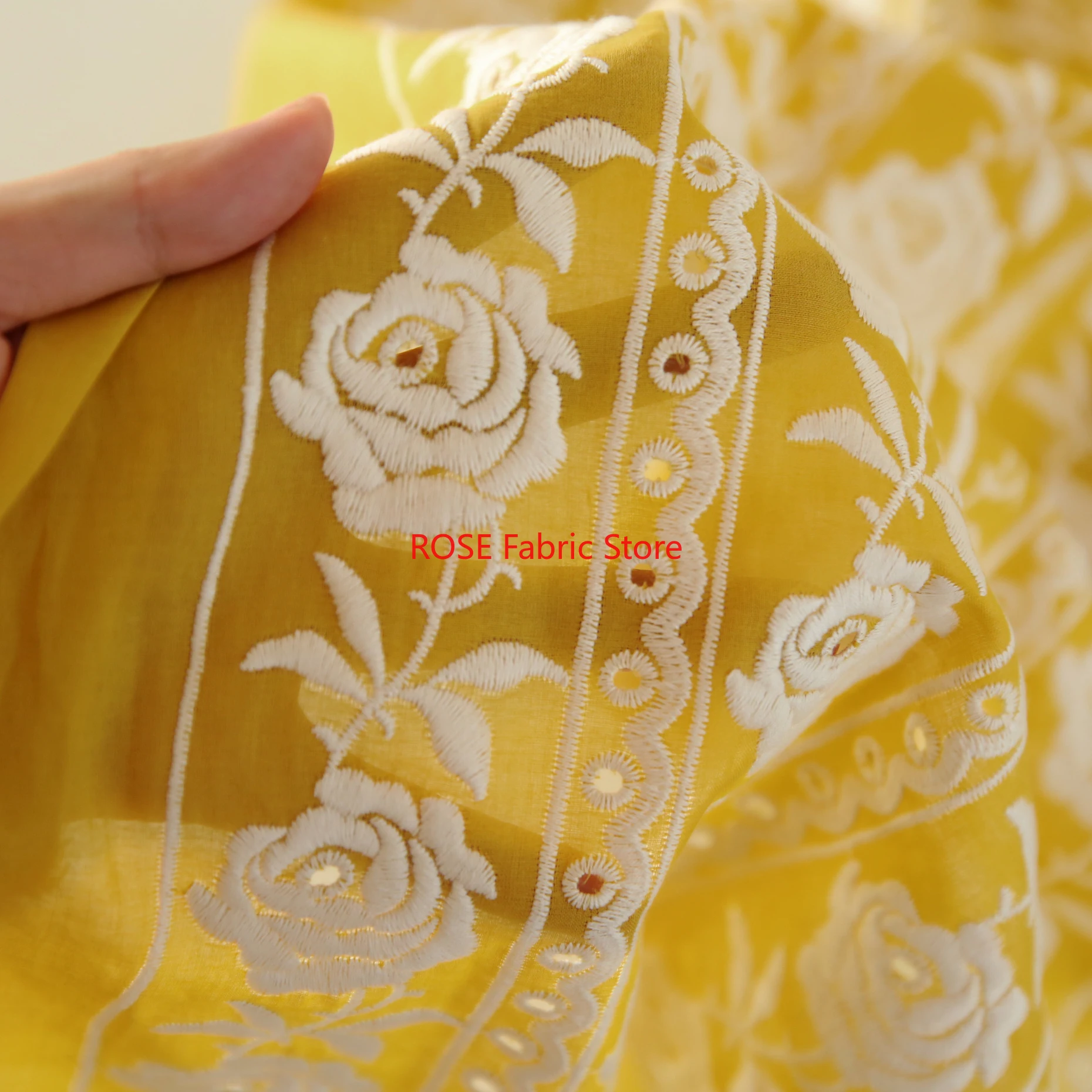 Fransız Pamuklu Sarı Gül Ağır  - Embroidery Yellow Dress incelemesi ve fiyatı