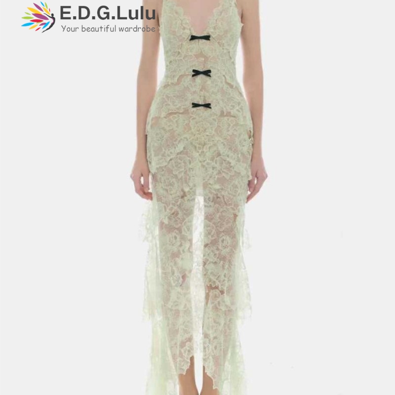 EDGLuLu V Yaka Tek Sıra Fiyonk - Embroidery Yellow Dress incelemesi ve fiyatı