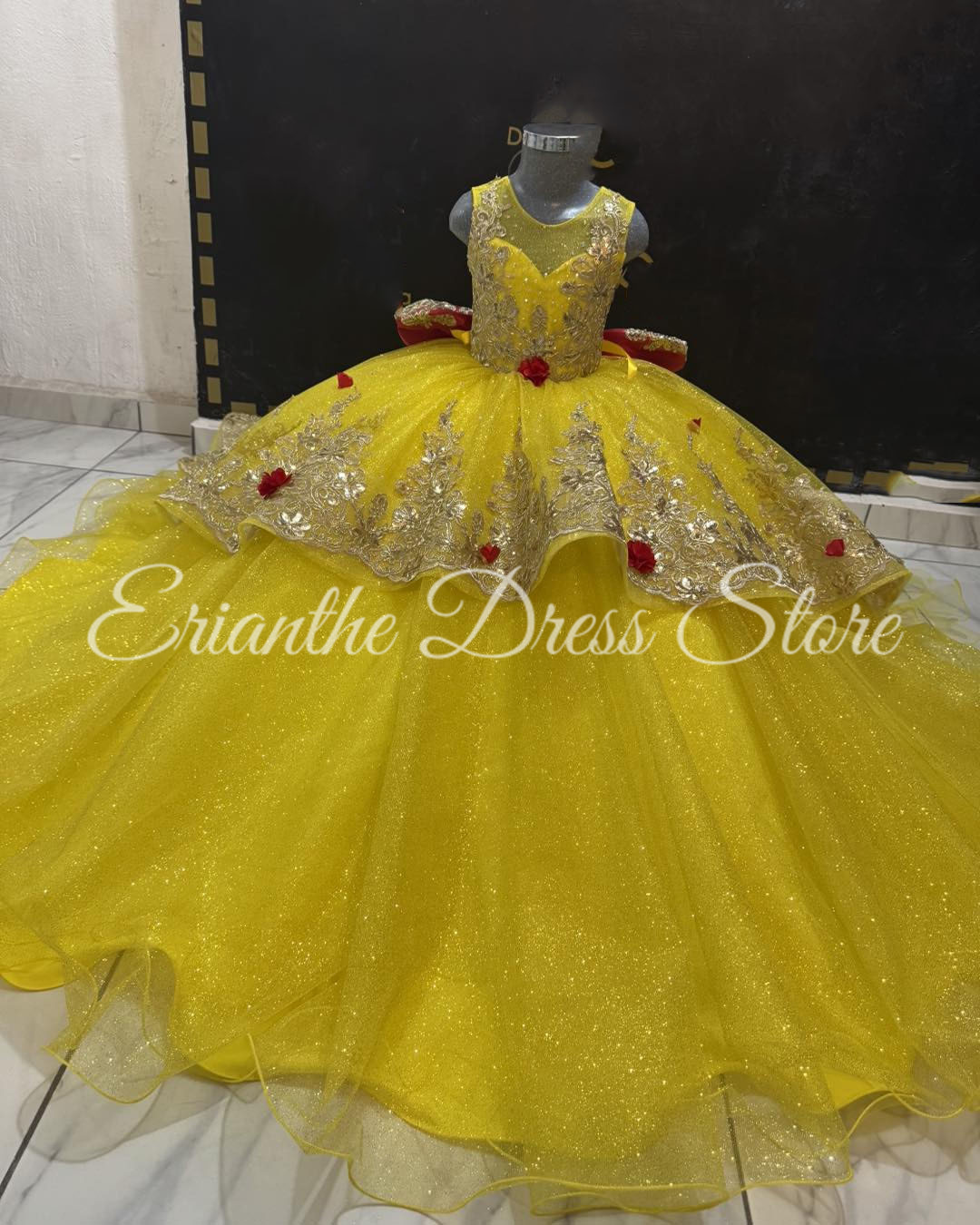 Sarı Çiçek Kız Elbise Düğün Iç - Embroidery Yellow Dress incelemesi ve fiyatı
